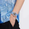 Listrado em azul claro