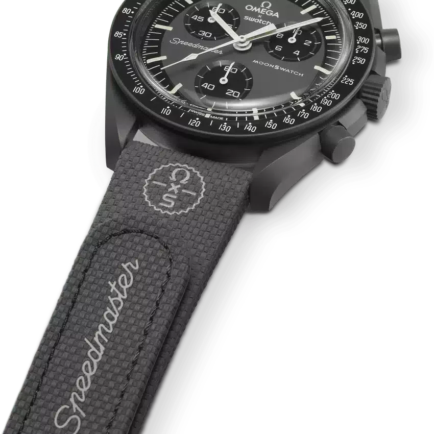 MoonSwatch Cinza Escuro/Preto em Borracha