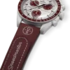 MoonSwatch em borracha bordô/cinzento claro