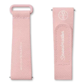 MoonSwatch em borracha rosa claro/branco