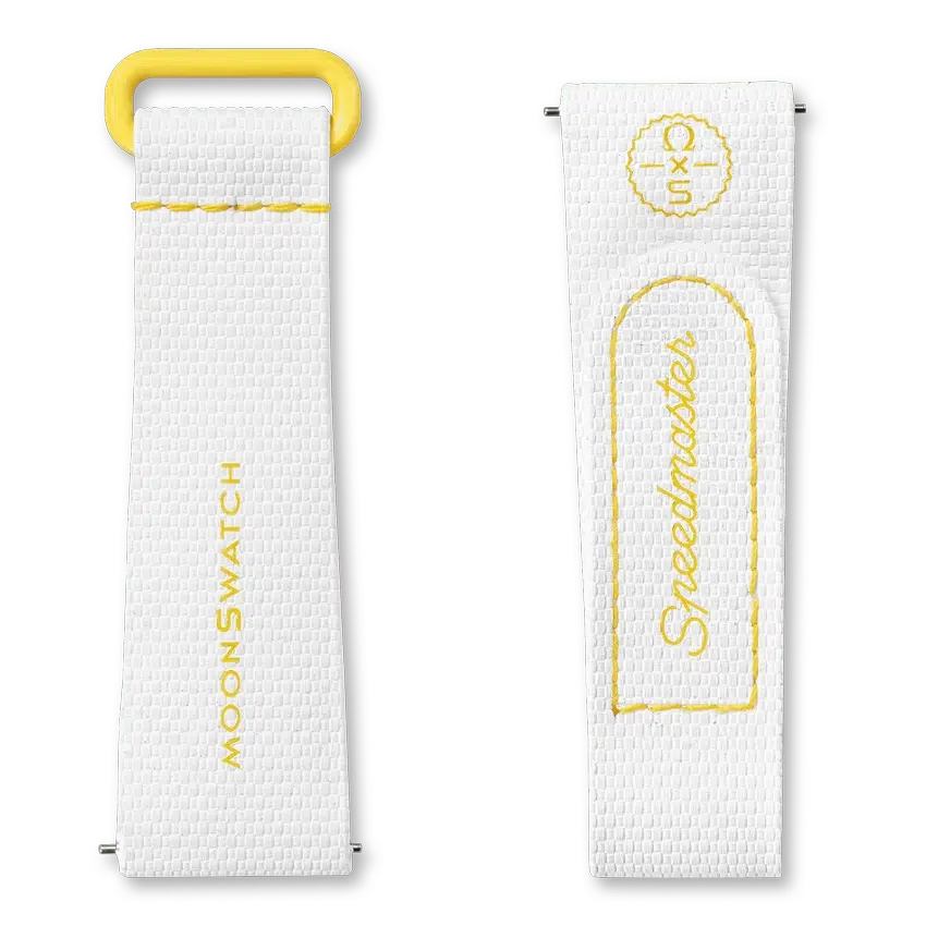 Pulseira MoonSwatch em borracha branca/amarela