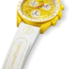 Pulseira MoonSwatch em borracha branca/amarela