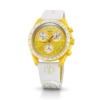 Pulseira MoonSwatch em borracha branca/amarela